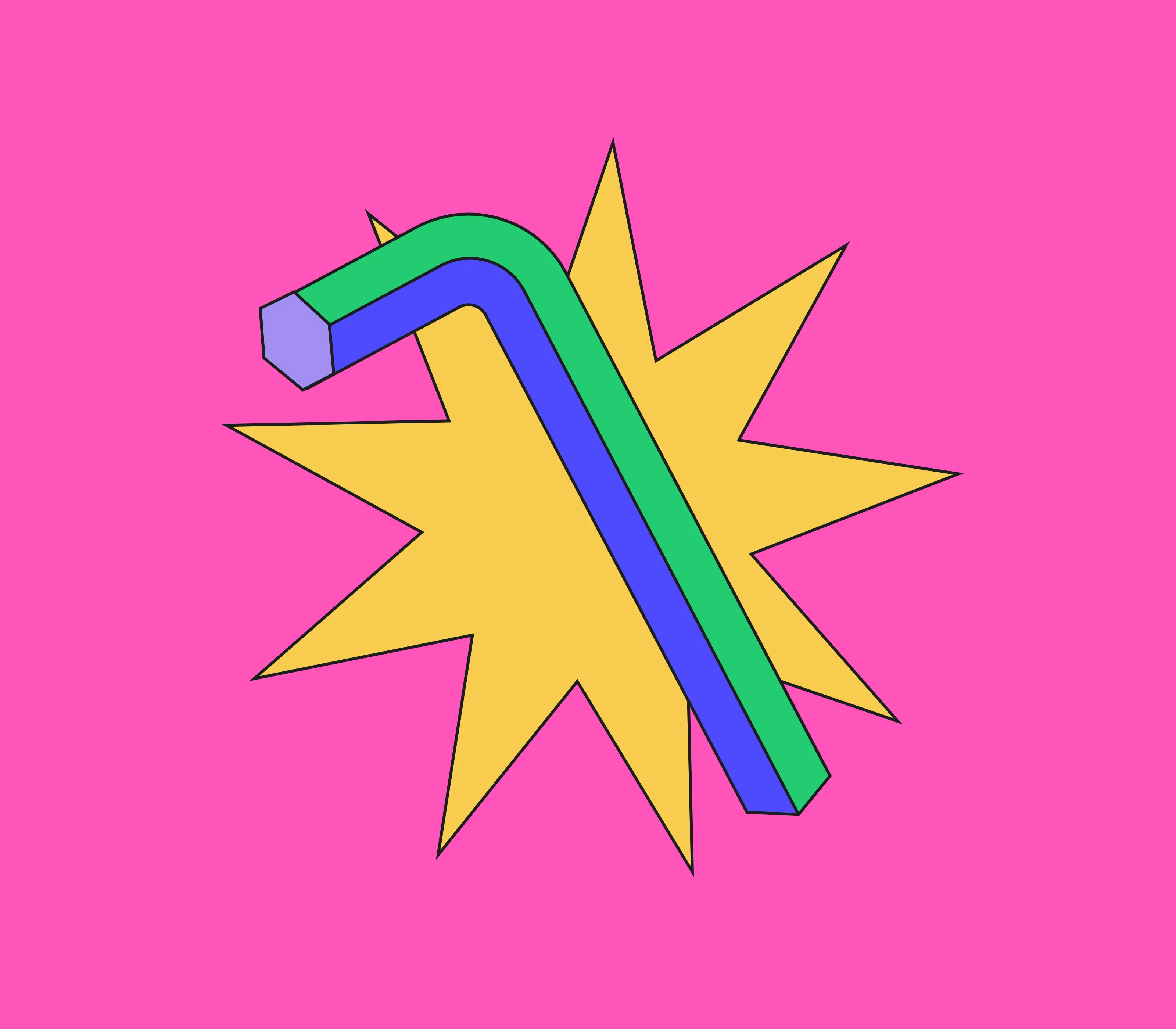 an allen key on a pink background